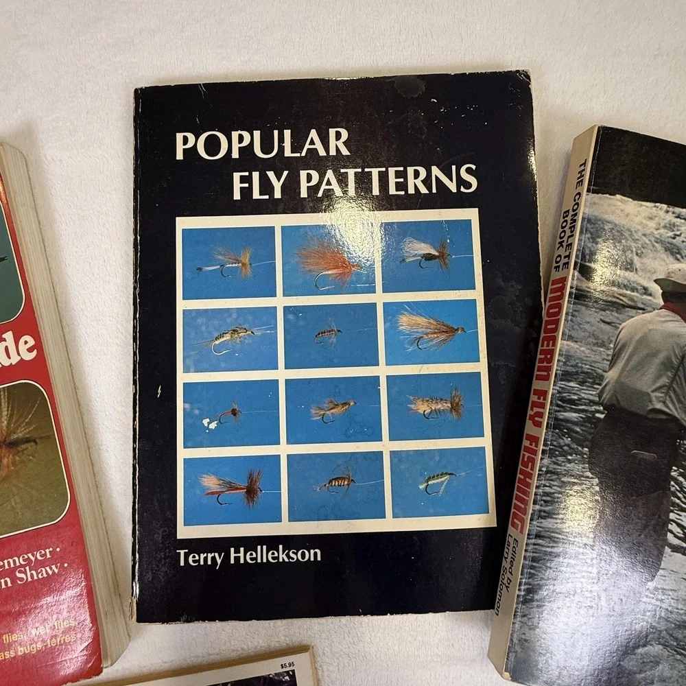 Lot 6 Fly Fishing Fly Tying Books Art Flick Leiser Hellekson Western Guide
